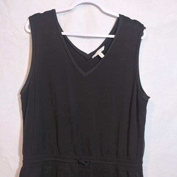 Garnet Hill Wide-Leg Knit Jumpsuit Charcoal Gray Casual Stretchy Size XL - Picture 3 of 10